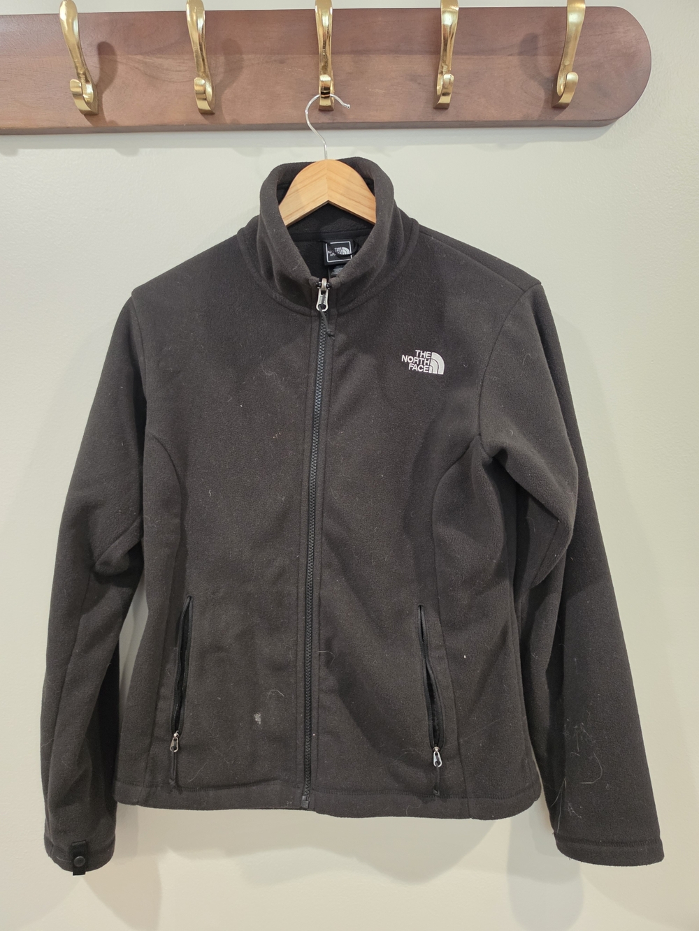 The North Face Black Fleece Jacket with Logo Tag